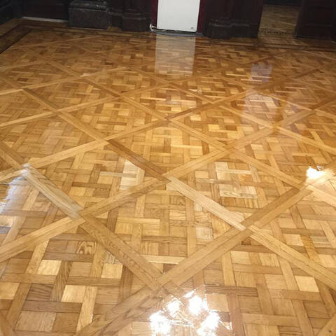 Parquet de esterilla plastificado
